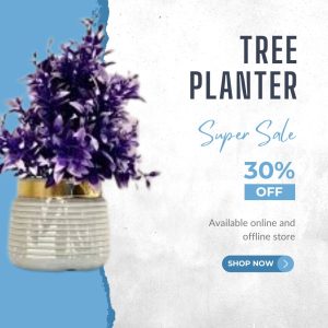 Miniature Tree planter for Home and Office Decor (Purple Color)